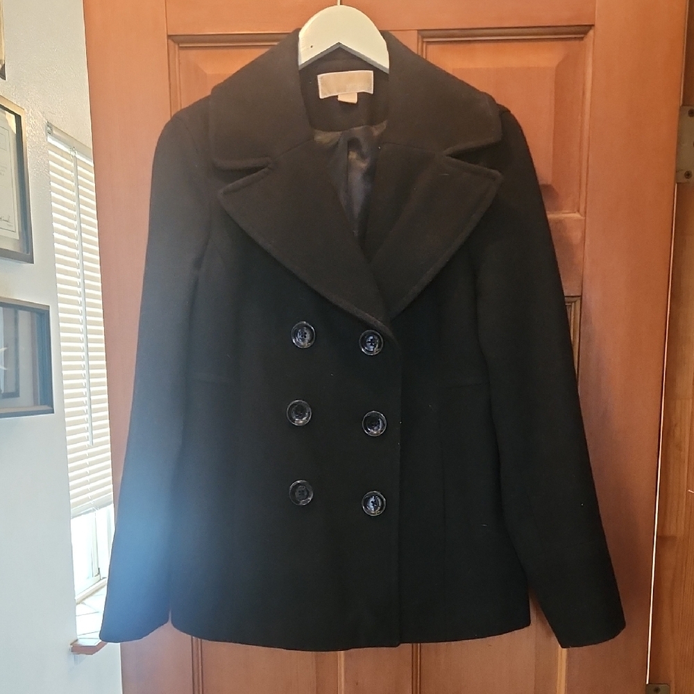 Women's Black Double-Breasted Coat